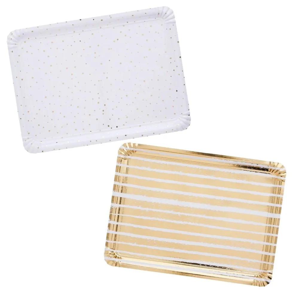 Serveringsfat Randiga Guld Metallic
