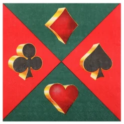 Servetter Casino Grön/Röd