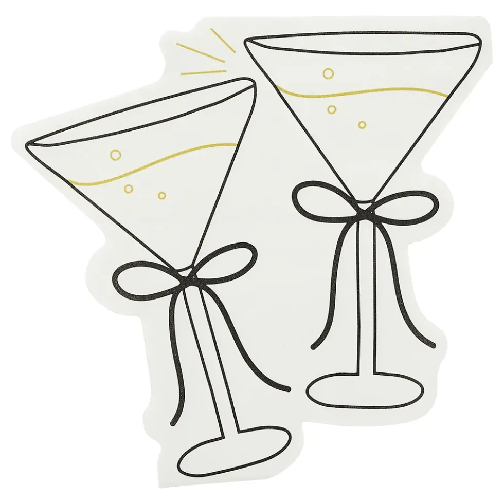 Servetter Cocktailglas Cremevit Rosett
