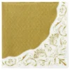 Servetter Damask Guld/Vit