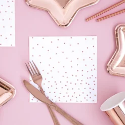 Servetter Dots Roséguld