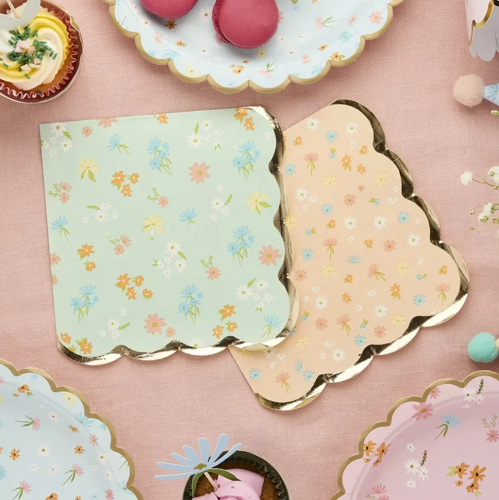 Servetter Floral Pastell