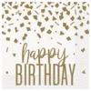 Servetter Happy Birthday Guld