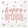 Servetter Happy Birthday med Prickar
