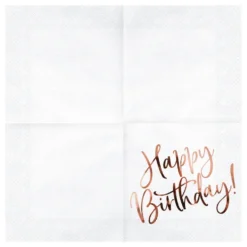Servetter Happy Birthday Roséguld