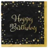 Servetter Happy Birthday Svart/Guld