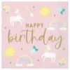 Servetter Happy Birthday Unicorn