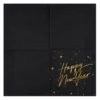 Servetter Happy New Year Guld Metallic/Svart