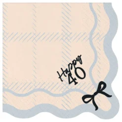Servetter Happy 40 Rosett