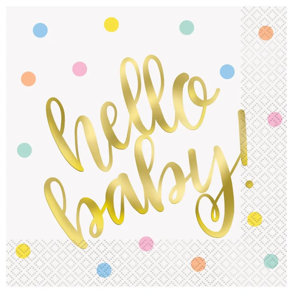 Servetter Hello Baby med Prickar