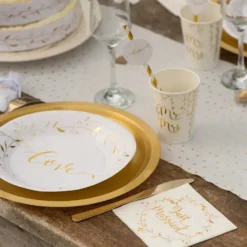Servetter Just Married Vit/Guld