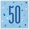 Servetter 50 Ljusblå Prickig