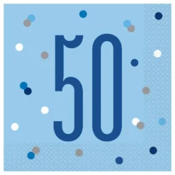Servetter 50 Ljusblå Prickig