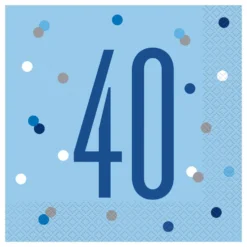 Servetter 40 Ljusblå Prickig