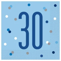 Servetter 30 Ljusblå Prickig
