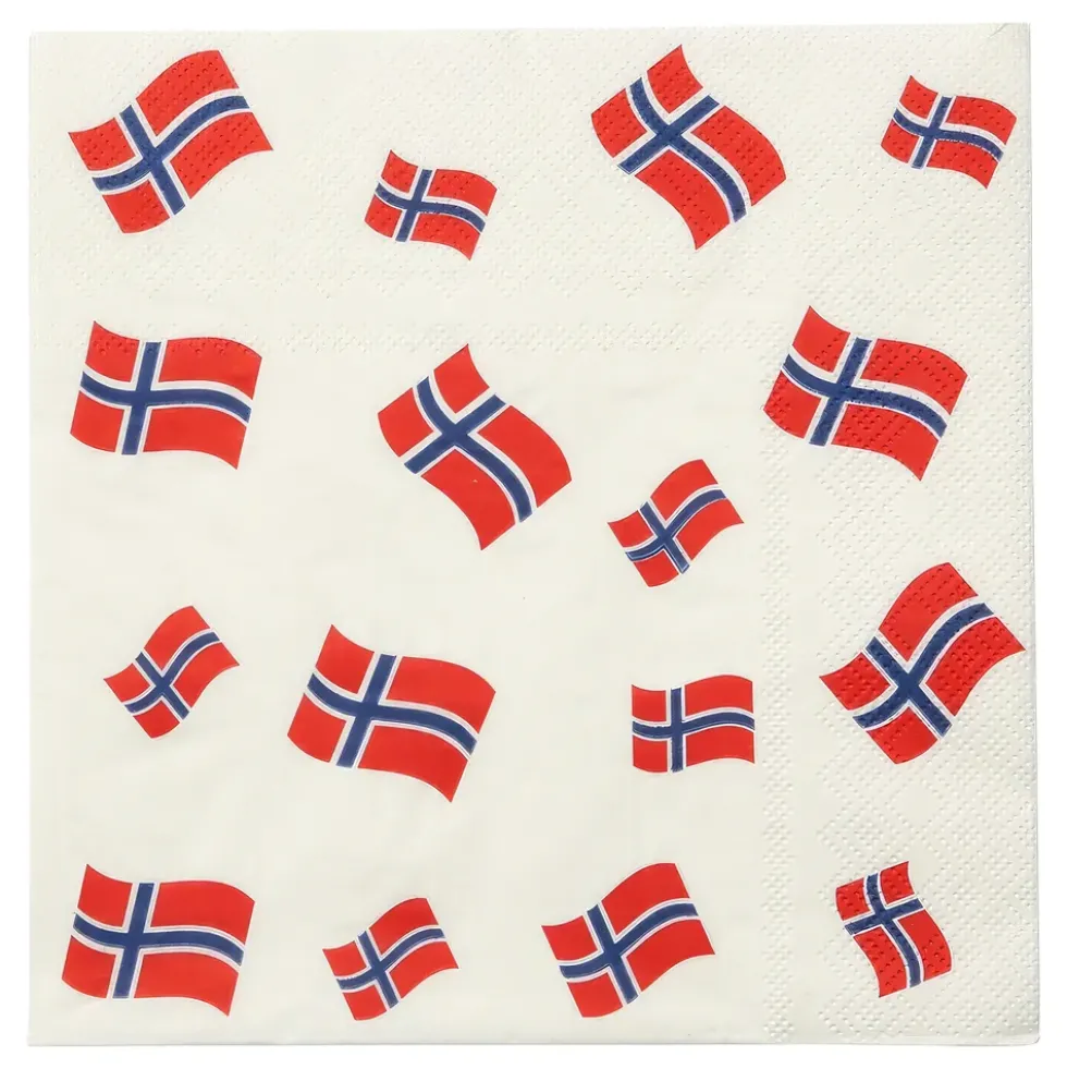 Servetter Norska Flaggor