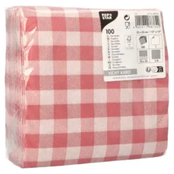 Servetter Röd Rutig