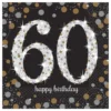Servetter 60 Silver/Guld Glitter
