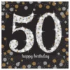 Servetter 50 Silver/Guld Glitter