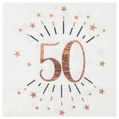 Servetter 50 Sparkling Roséguld