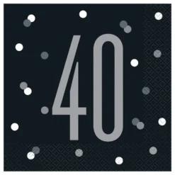 Servetter 40 Svart Prickig