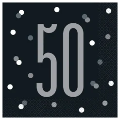 Servetter 50 Svart Prickig