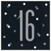 Servetter 16 Svart Prickig
