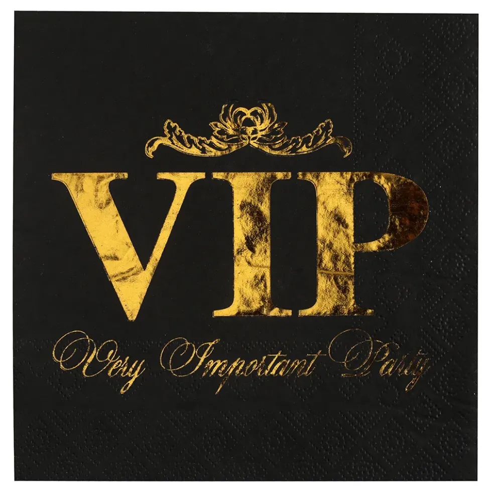 Servetter VIP Svart/Guld