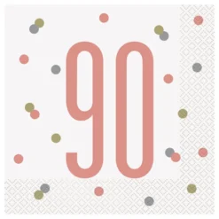 Servetter 90 Vit/Roséguld
