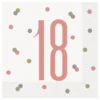 Servetter 18 Vit/Roséguld Prickig
