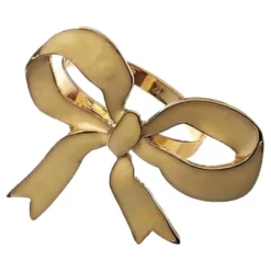 Servettring i Metall Rosett Champagne