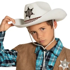 Sheriffhatt Vit för Barn