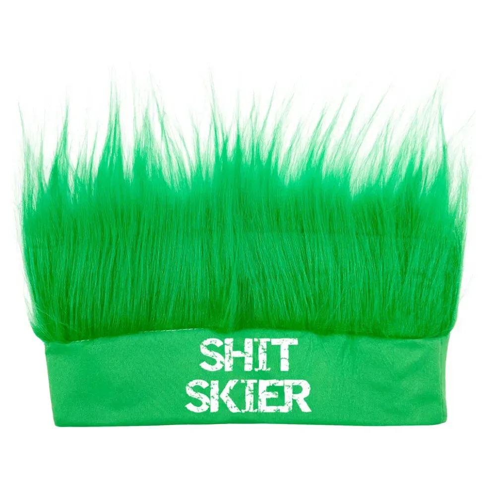 Shit Skier Pannband med Hår Neongrön