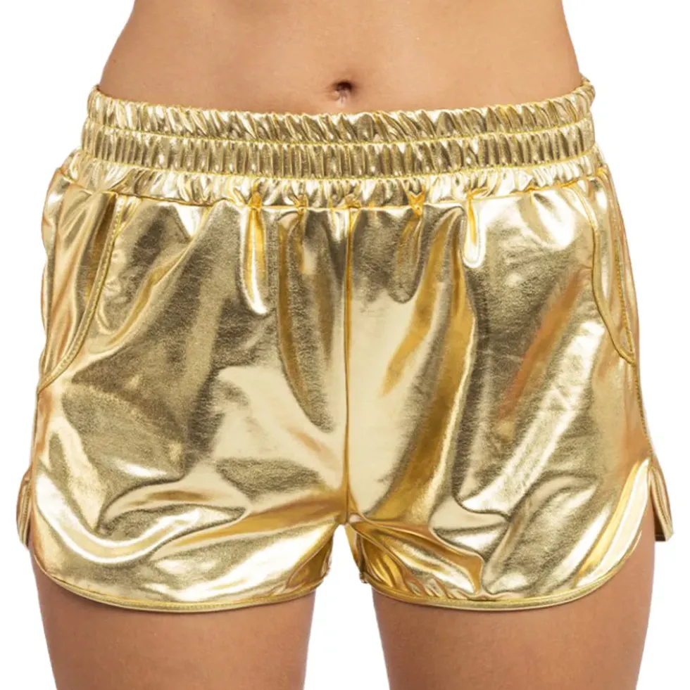 Shorts Metallic Guld