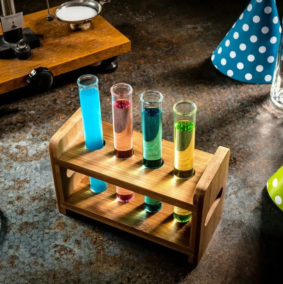 Shotglas Provrör i Ställning
