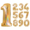 Sifferballong Glitter Guld