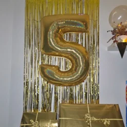 Sifferballong Glitter Guld