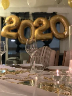 Sifferballong Glitter Guld