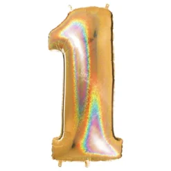Sifferballong Glitter Guld