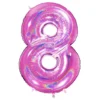 Sifferballong Glitter Rosa