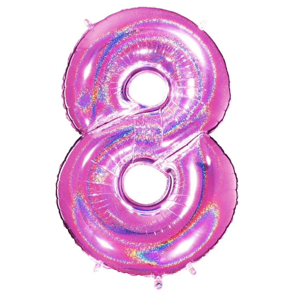 Sifferballong Glitter Rosa