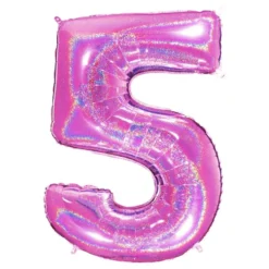 Sifferballong Glitter Rosa