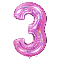 Sifferballong Glitter Rosa
