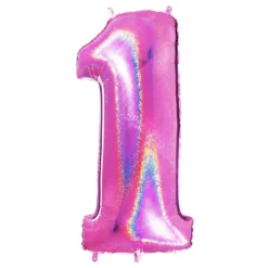 Sifferballong Glitter Rosa