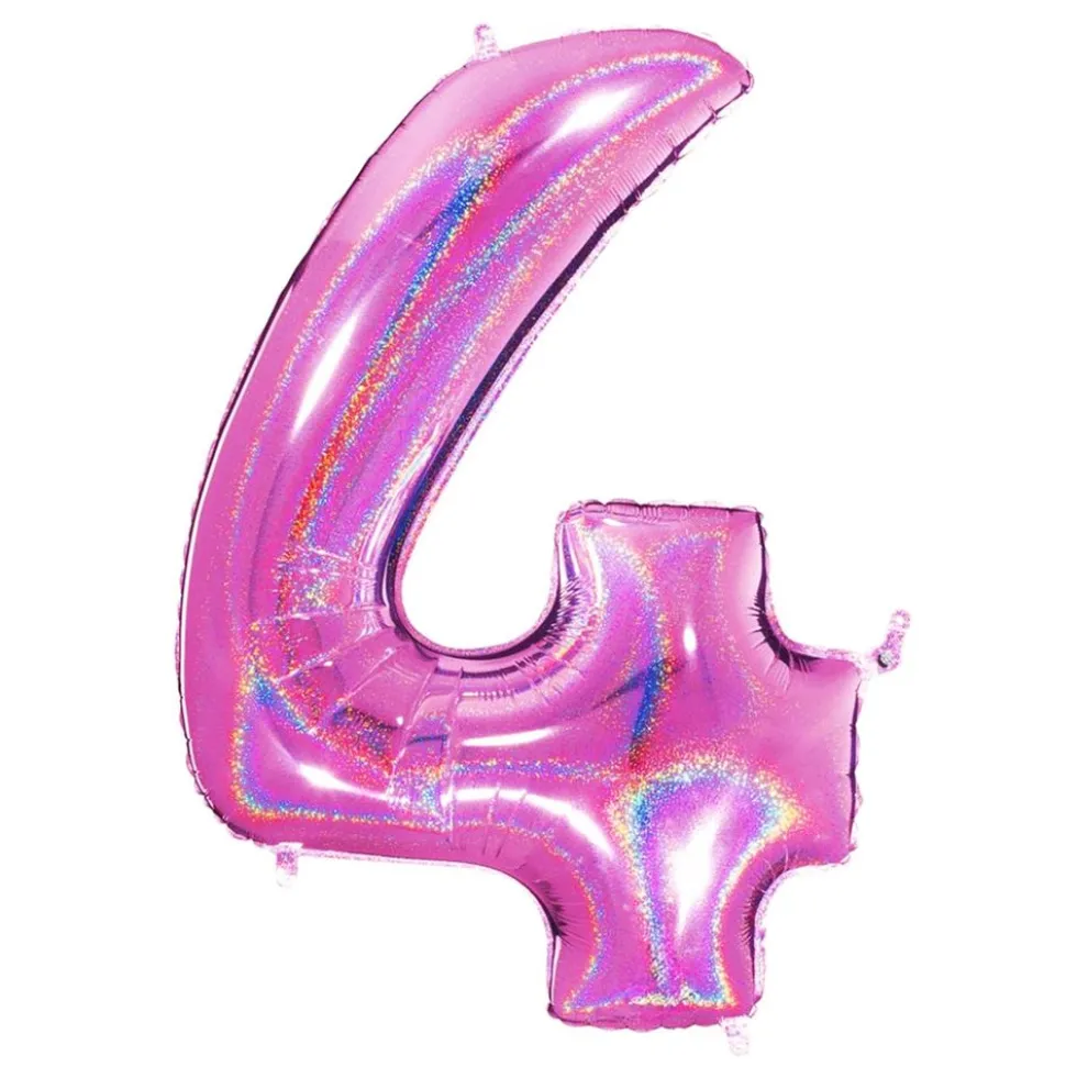 Sifferballong Glitter Rosa