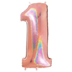 Sifferballong Glitter Roséguld