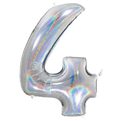 Sifferballong Glitter Silver