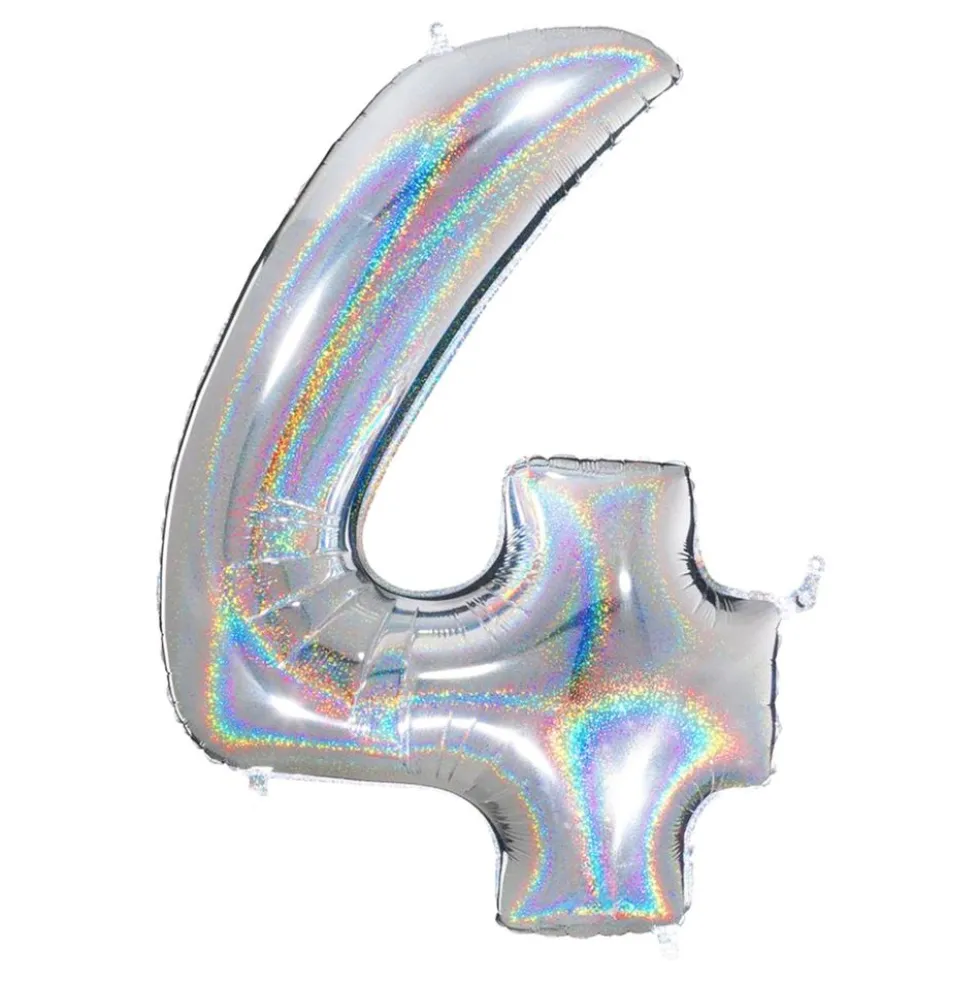 Sifferballong Glitter Silver