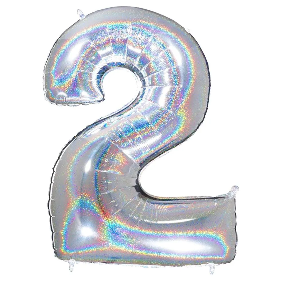 Sifferballong Glitter Silver