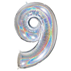 Sifferballong Glitter Silver
